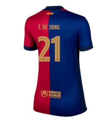 Barcelona Frenkie de Jong #21 Replika Hjemmebanetrøje Dame 2024-25 Kortærmet